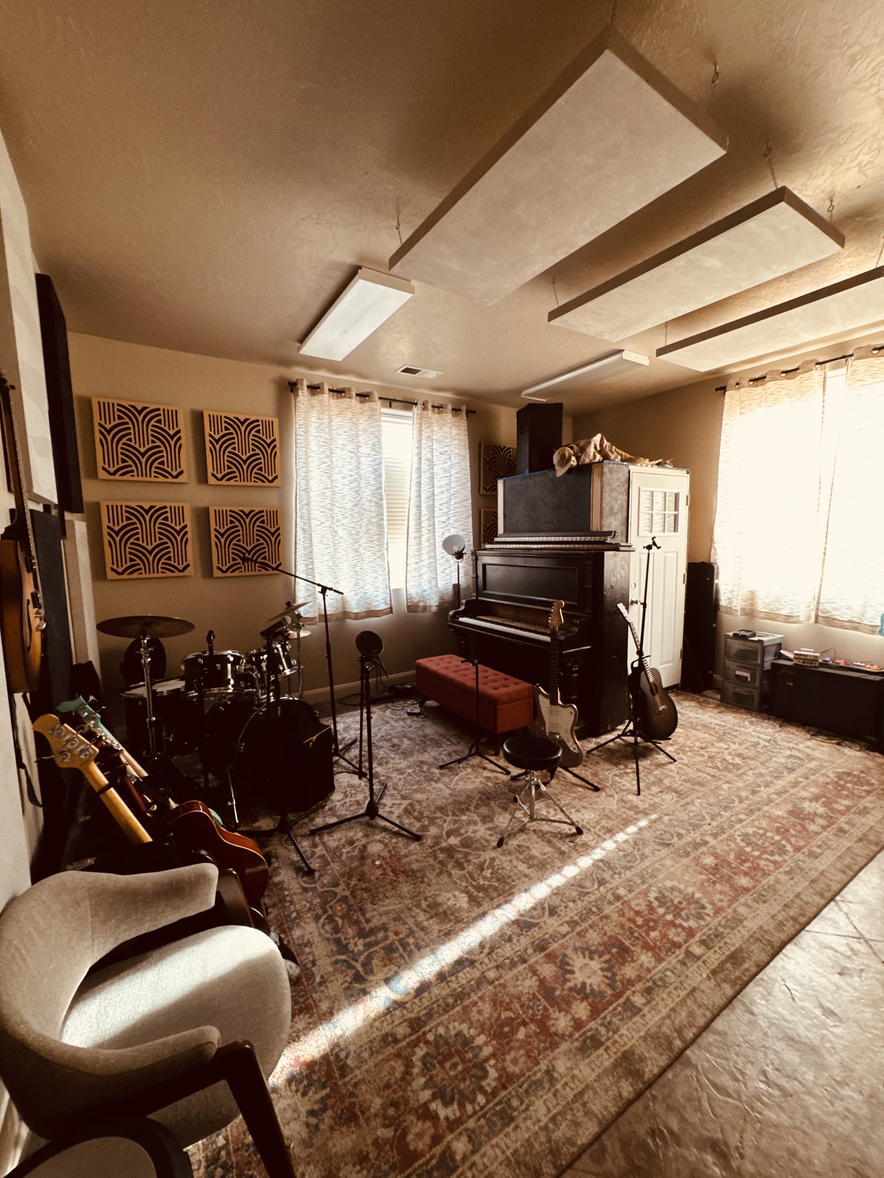 Plaid Skeleton Recording Studio Control Room